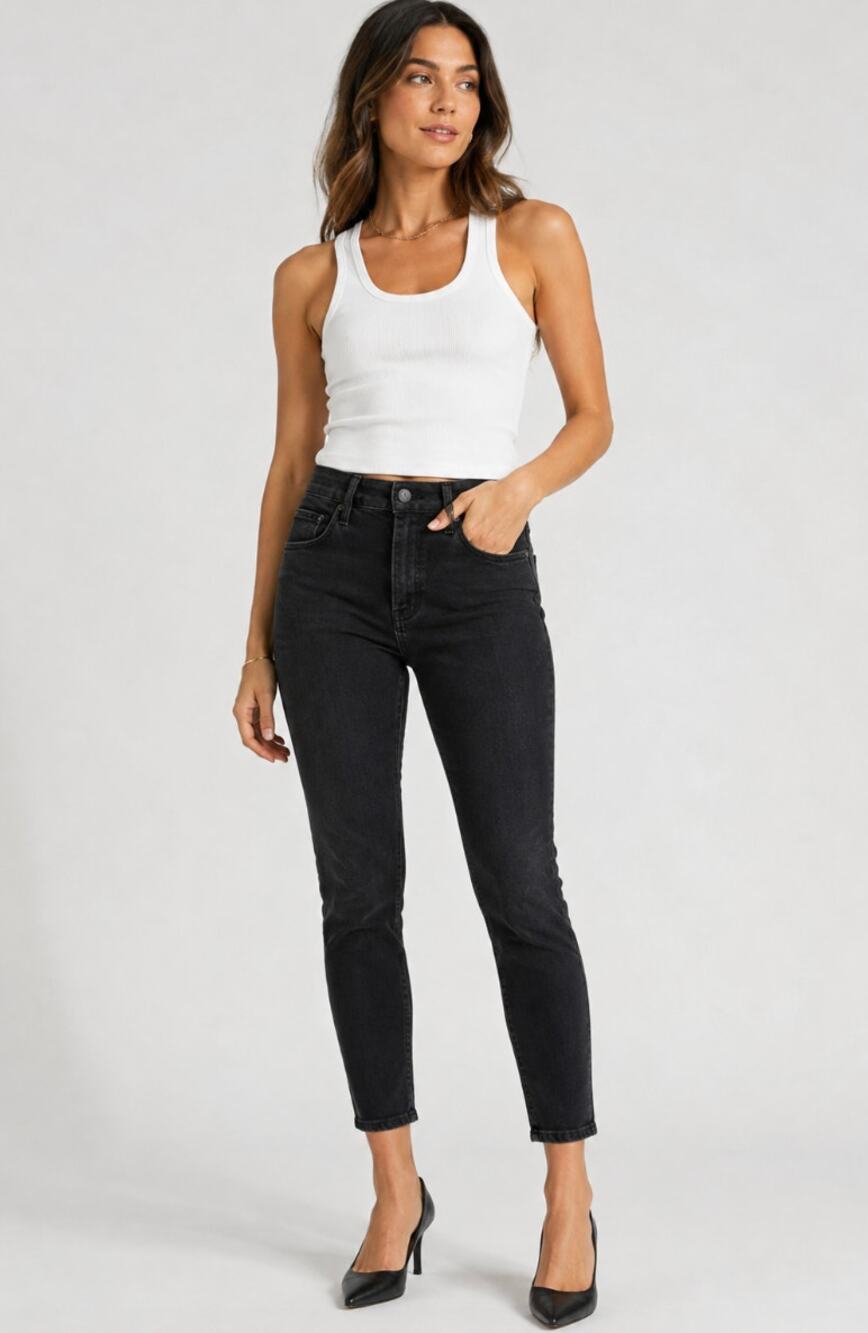 Mother Denim Jeans Size 26 The Looker Not Guilty Wash Black #J1830 Grunge Goth
